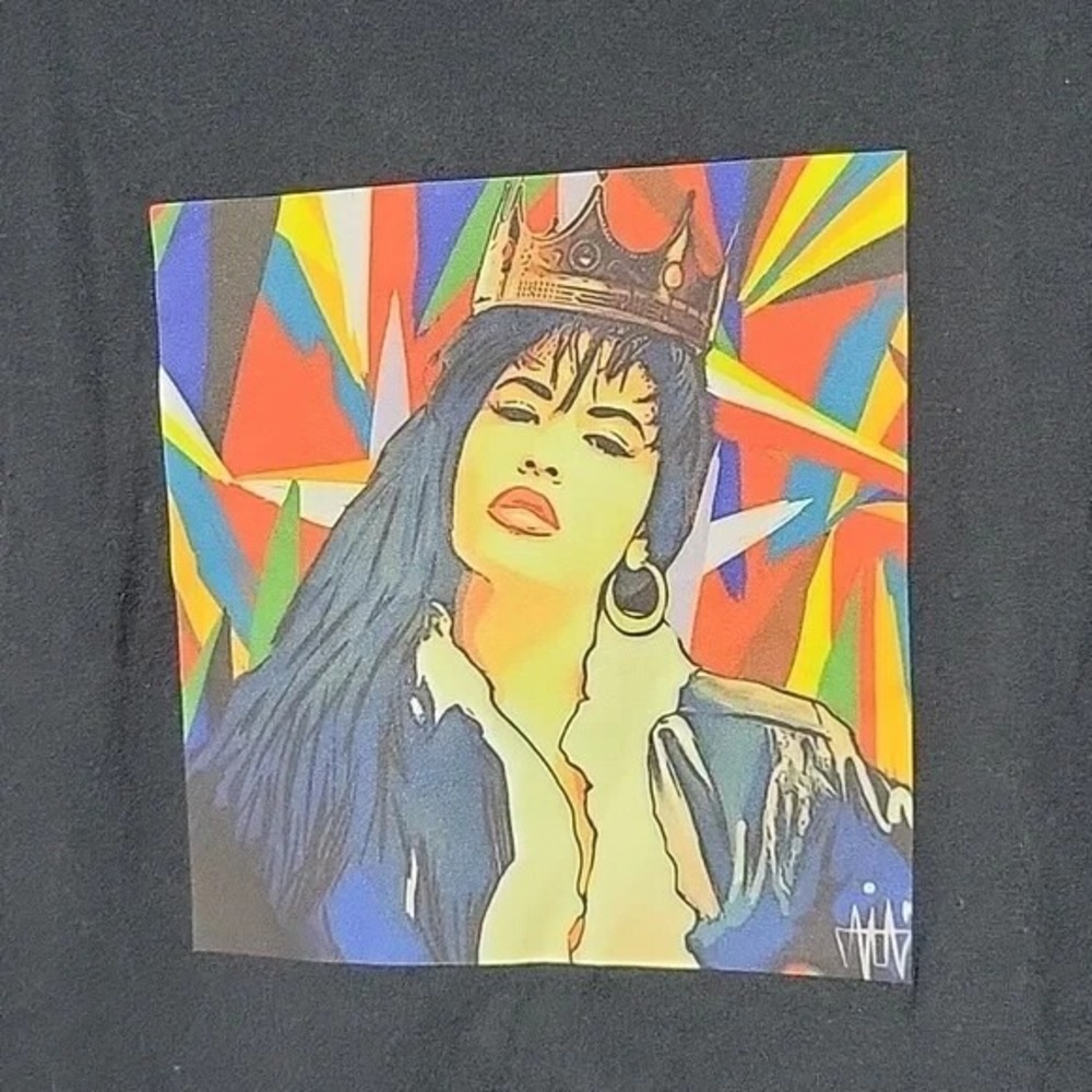 Selena Shirt GILDAN Women's large cumbia Queen short sleeve cotton crew neck - Picture 2 of 8